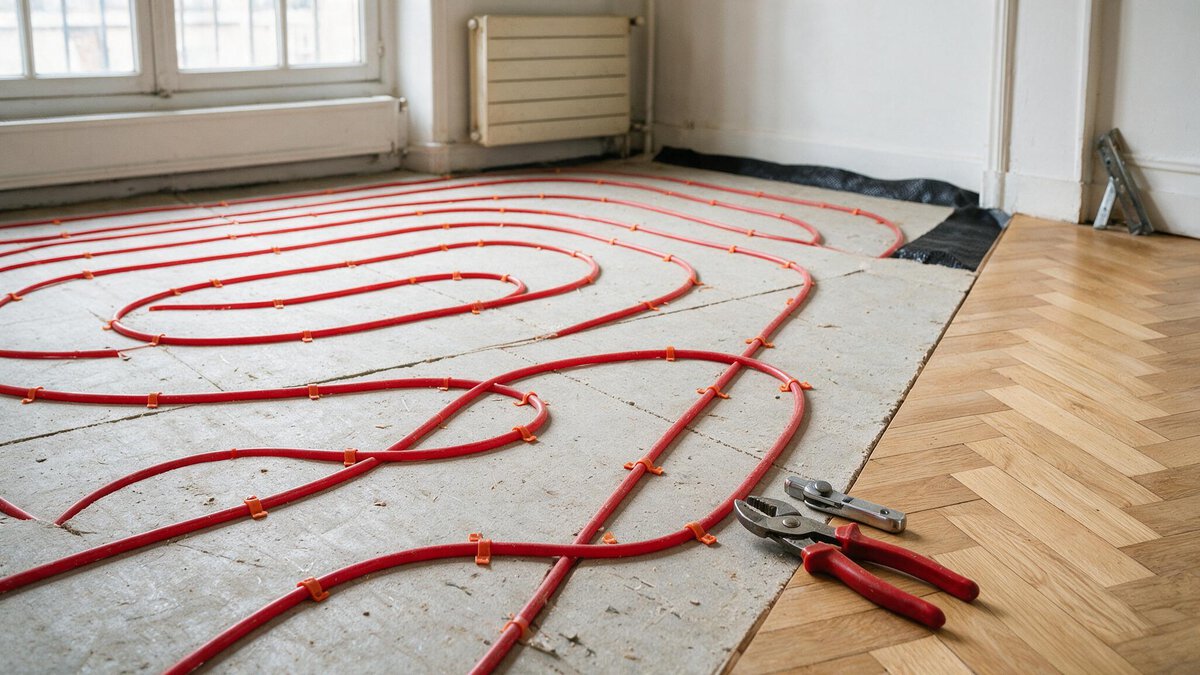 Chauffage au sol dans un appartement à Paris