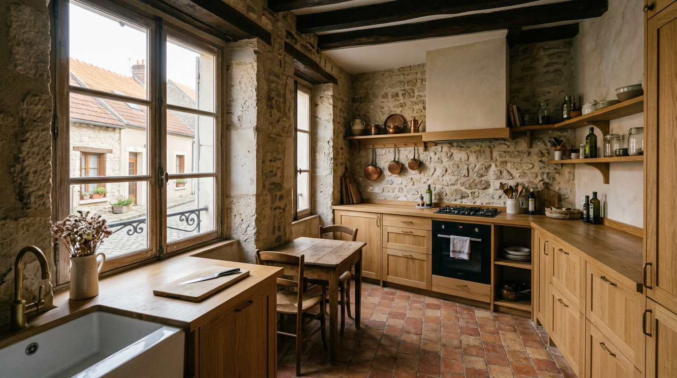 Cuisine rénovée dans une maison du vieux Sarcelles