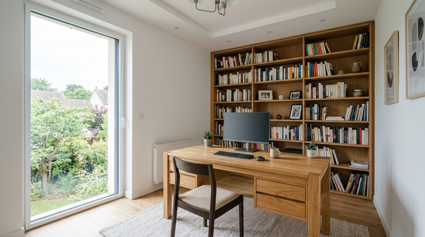 Bureau à domicile rénové dans une maison de Palaiseau, près du plateau de Saclay