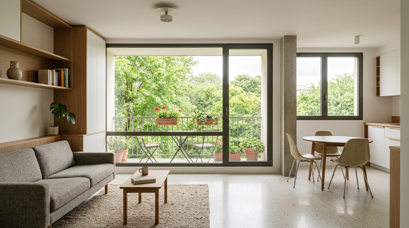 Appartement de copropriété rénové à Fontenay-aux-Roses, balcon et RER B