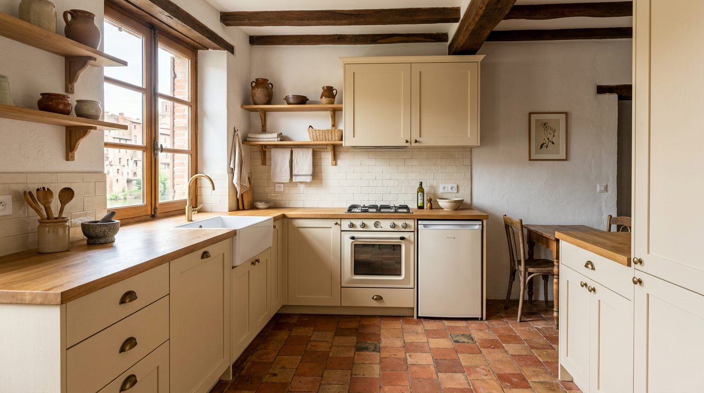 Cuisine rénovée dans un appartement de Melun près de l'île
