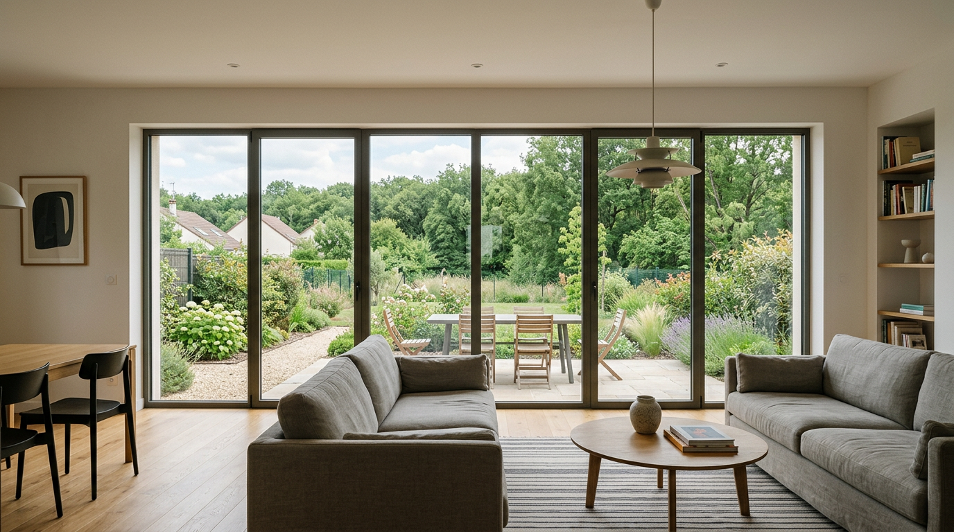 Séjour rénové dans une maison de lotissement à Roissy-en-Brie