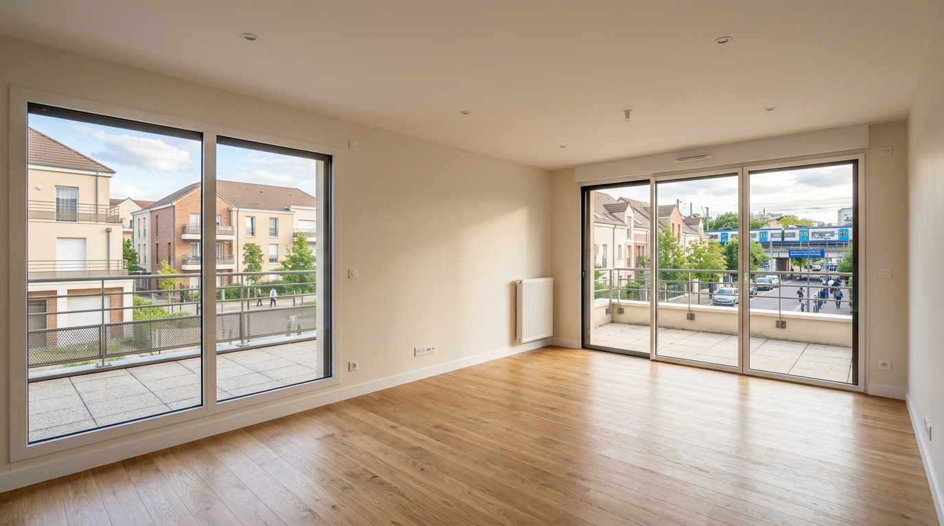 Séjour-salle à manger rénové à Bussy-Saint-Georges, ville nouvelle Marne-la-Vallée