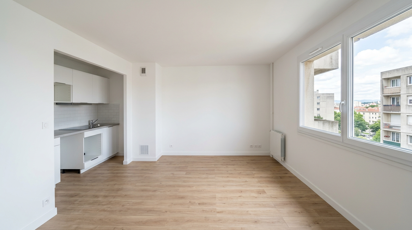 Séjour rénové dans un appartement de grand ensemble à Garges-lès-Gonesse