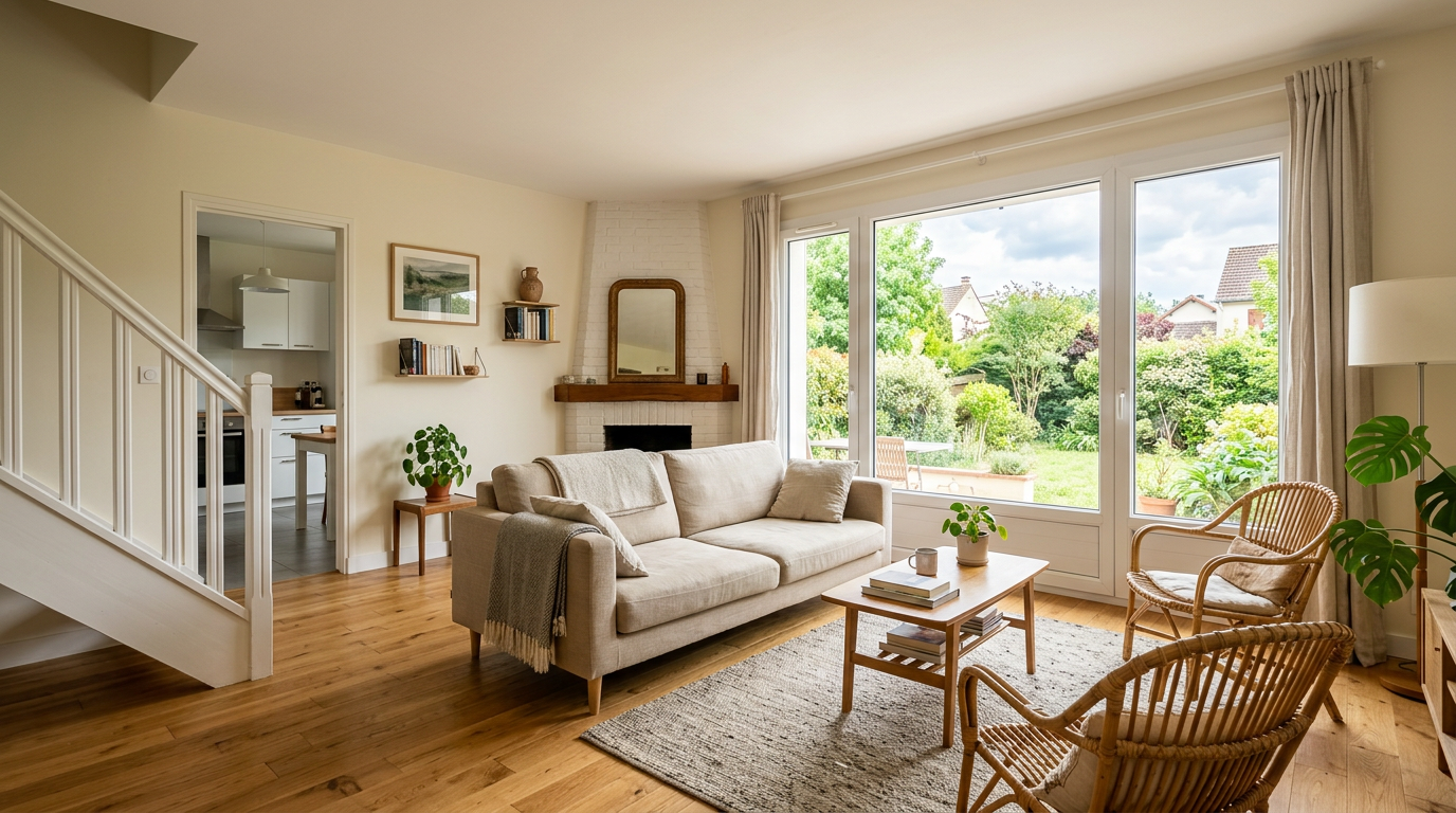 Séjour rénové dans un pavillon de Montigny-lès-Cormeilles