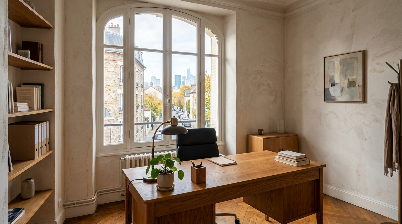 Bureau rénové dans un immeuble ancien de Puteaux